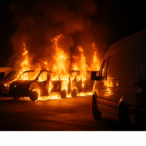 Linke Gewalt - brennende Autos