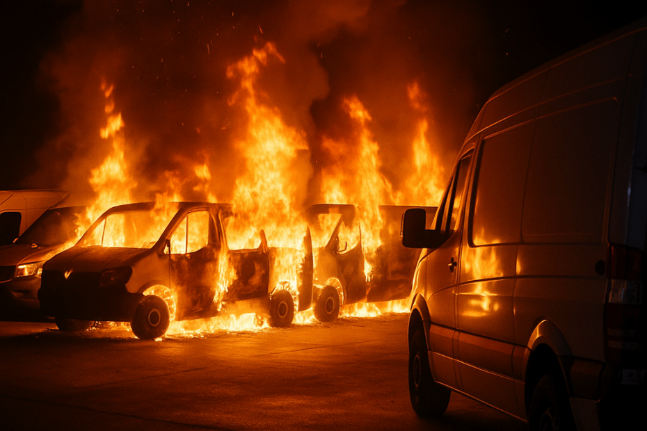 Linke Gewalt - brennende Autos