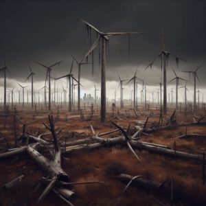 KI: Zerstörte Landschaft durch Windkraft-Wildwuchs im Landkreis Heilbronn
