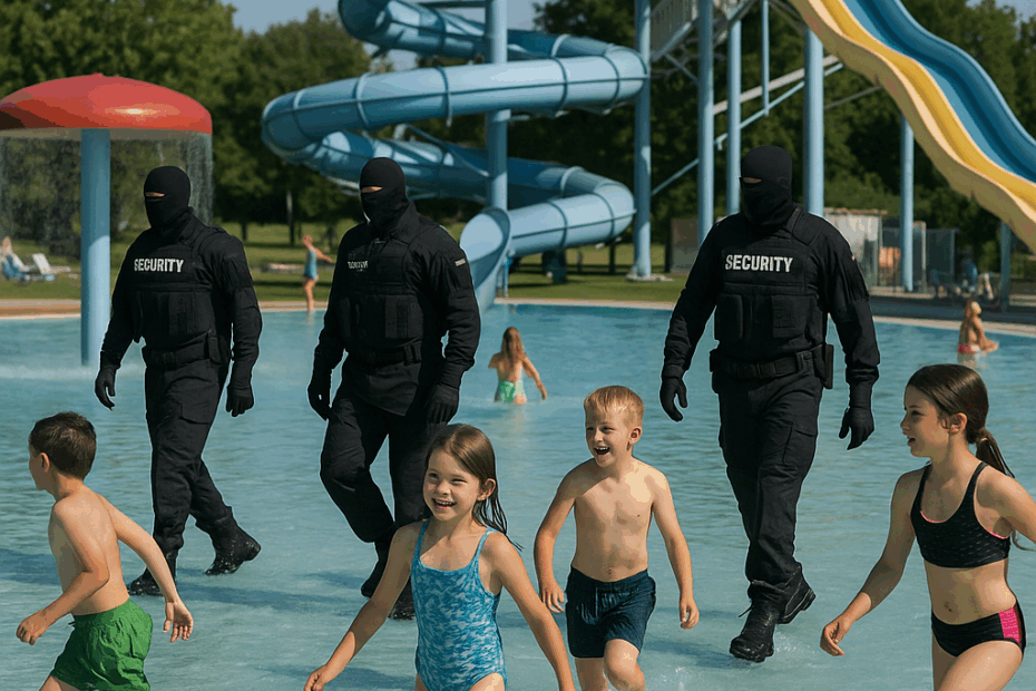Freibad mit Security