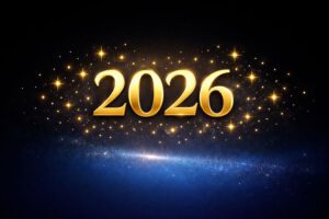Goldenes „2026“ vor dunklem Sternenhimmel als Symbol für Neuanfang, Verantwortung und politischen Wandel
